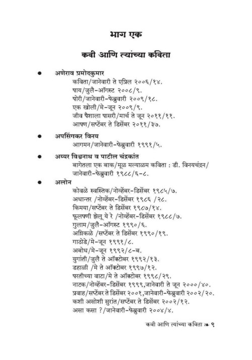 'कविता-रती' सूची